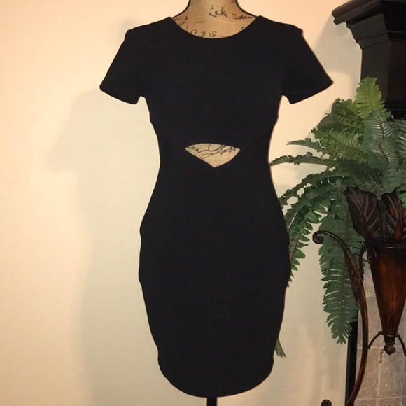 Express Black Bodycon Cutout Dress - Picture 2 of 7